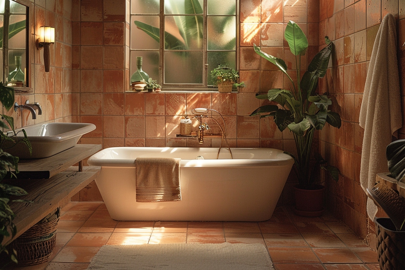 L’essence d’une salle de bain terracotta : matériaux et couleurs
